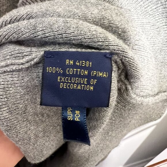 Polo Ralph Lauren Preppy Pony Logo Old Money Academia Cotton Sweater Teacher XL - Picture 7 of 10